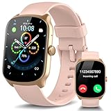 STECEi Smartwatch Herren Damen, 1.95' Fitnessuhr mit Telefonfunktion, Smart Watch 110+ Sportmodi, IP68 Wasserdicht, Fitness Tracker mit Schrittzähler, Schlafmonitor und Pulsmesser, Roségold