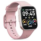 Jugeman Smartwatch Damen, Fitnessuhr Damen 1,69/'' HD Farbdisplay, 25 Sportmodi Fitness Tracker Uhr Pulsmesser Schlafmonitor, IP68 Wasserdicht Sportuhr Damen Schrittzähler Stoppuhr (Rosa)