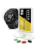 iDaPro Displayschutz Schutzfolie für Garmin fenix 6X Pro / 6X Pro Solar + 4-teiliger Ladeanschlussschutz, 9H Härte Gehärtetes Glas Displayschutzfolie Einfache Installation [4 Stück]