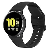 Vancle für Samsung Galaxy Watch Active 2 40mm 44mm Armband Damen Herren,Silikon Sport Ersatzarmbänder Uhrenarmband für Samsung Galaxy Watch Active 40mm 44mm Armband(Schwarz)