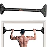 Klimmzugstange Türrahmen, Sportneer Pull Up Bar Tragkraft bis 200 Kg, Reckstange Ohne Schrauben 75-94 cm Ausziehbar, Türreck mit 16,5x4,5 cm PVC-Matten & Neues 360° Drehbares Zahnradschloss