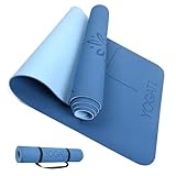 YOGATI - Yogamatte, rutschfest und dick, Yogamatte mit Punkten zur Ausrichtung des Körpers. Sportmatte für Erwachsene und Kinder, ideal für Pilates und Fitness. Yoga matt