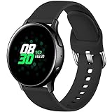 Dirrelo Armband Kompatibel mit Samsung Galaxy Watch 7/6/5/4 40mm 44mm/Samsung Galaxy Watch Active/Active 2, Silikon Sport Ersatzarmband für Galaxy Watch 5 Pro 45mm/Watch 6/4 Classic,Schwarz,L