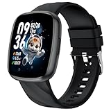 CATGIFF Smartwatch Kinder, Fitness Tracker 100+ Sportmodi, 1.75' Fitnessuhr mit Schrittzähler, Pulsmesser SpO2 Stress Schlafmonitor, Wecker, Kinder Geschenke für Jungen Mädchen 5-16 Jahren (Schwarz)