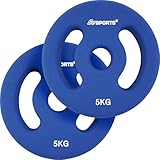 ScSPORTS® Neopren Hantelscheiben - Sets, 2x1, 2x2, 2x3, 2x4, 2x5 kg, Ø 31mm, Gusseisen, Mehrere Farben - Set, Gewichtsscheiben, Fitness Scheiben, Gewichte für Hantel, Langhantel (2 x 5 kg)