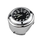 DYOUen Motorrad Lenkeruhr Quarz Motorradlenker Uhr Universal Zeitplan Fahrrad Chrom Wasserdicht Staubdicht Zifferblatt Glow Watch Lenkerthermometer