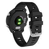 Armbands für Garmin Forerunner 245/645 Music, 20mm Breite Armbander für Garmin Vivoactive 3 Music/Venu/Venu s (Schwarz)