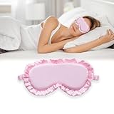Schlafmaske, Seiden-Schlafmaske mit verstellbaren Bändern, bequeme und super weiche Augenmaske ultimative Schlafhilfe, Augenbinde (Rosa)