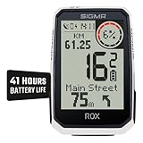 SIGMA ROX 4.0 Endurance White HR Set |GPS Fahrradcomputer inkl. Herzfrequenzmesser und OVERCLAMP Butler | 41 h Akkulaufzeit E-Bike kompatibel 30 Funktionen wie Höhen- Geschwindigkeitsmessung