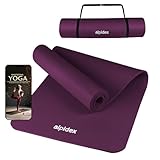 ALPIDEX Yogamatte 183 x 60 x 0.8 cm Phthalatfreie Fitness Matte E-Book Tragegurt rutschfest Gymnastik Turnen Pilates Sport Physio HIIT Yoga Trainingsmatte Isomatte Hautfreundlich, Berry