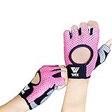 WESTWOOD FOX Fitness Handschuhe Atmungsaktive Trainingshandschuhe für Damen und Herren Gewichtheberhandschuhe Bodybuilding Gym Übung rutschfestes Crossfit Krafttraining (Pink, M)