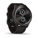 Garmin vívomove Style – stilvolle Hybrid-Smartwatch mit 2 brillanten AMOLED-Farbdisplays und Nylon Armband, Sport-Apps und Fitness, wasserdicht, 5 Tage Akkulaufzeit, Fitness Tracker (Generalüberholt)