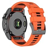 Shecret Armband für Garmin, 26mm Quick Fit Armband für Garmin Fenix 7X Pro/Fenix 7X/Fenix 6X/Fenix 6X Pro/Fenix 5X/Fenix 5X Plus/Fenix 3/Fenix 3 HR, Silikon Sport Ersatz Uhrenarmband, OrangeSchwarz