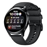 HUAWEI WATCH 3-4G Smartwatch, 1.43'' AMOLED Display, eSIM Telefonie, 3 Tage Akkulaufzeit, 24/7 SpO2 & Herzfrequenzmessung, GPS, 5ATM, 30 Monate Garantie, schwarzes Fluorelastomerarmband