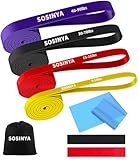 SOSINYAFitnessbänder [7er Set] Fitnessgeräte für Zuhause: für Kraftraining Inklusive Tragetasche,Pull Up Fitnessbänder,Bänder Krafttraining für Fitness,Sport,Muskelaufbau,Klimmzug/Yoga