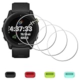 iDaPro Displayschutz Schutzfolie für Garmin Forerunner 745 Smartwatch + 4-teiliger Ladeanschlussschutz 9H Härte Glas Displayschutzfolie [4 Stück]