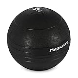 MSPORTS Slam Ball Premium Gewichtsball 3-20 kg Wall-Ball Medizinball (15 kg - Schwarz)