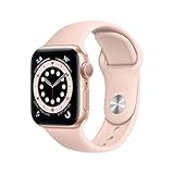 Apple Watch Series 6 (GPS, 40MM) Aluminiumgehäuse Gold mit Rosa Sand Sportarmband (Generalüberholt)