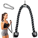 MuscleForge® Trizepsseil 120 cm lång, Kabelzug Seil für Trizepz, Trizeps-Tau mit Drehgelenk, Kabelzuggriff für Seilzug, Latzug, Kraftstation im Fitness Center