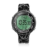 Digitale Sportuhr zum Schwimmen und Tauchen 10 ATM 100m Wasserdicht mit Funktionen Wecker, Chronograph, Stoppuhr, Timer, Countdown, Dualzeit, 12 und 24 Stunden Format Umschaltbar, Silikonband