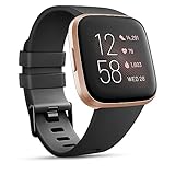 Vancle für Fitbit Versa Armband Damen Herren,Silikon Sport Ersatzarmbänder Uhrenarmband für Fitbit Versa 2 Armband/Versa/Versa Lite/SE Armband(L,Schwarz)