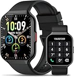Smartwatch Herren Damen mit Telefonfunktion,1.96' HD Smart Watch mit Herzfrequenz SpO2 Schrittzähler Schlafmonitor,113+ Sportmodi Fitness Tracker, IP68 wasserdichte für Android iOS 2025 Neue Schwarz