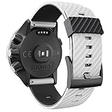 WIIKAI Armband Ersatzarmbänder kompatibel für suunto 7/9/9 baro/spartan sport/D5 Silikon Ersatz Uhrenarmbänder.(Weiß + Schwarz)