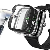 Acadeny 2-Stück Hülle Mit Gehärtetes Glas Displayschutz Kompatibles für Amazfit GTS 2 Mini Smartwatch,9H Härte 360° Rundum Schutzhülle Ultradünne Schutz PC Case Cover,schwarz +Transparent