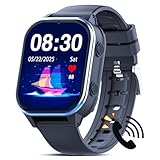 PTHTECHUS Uhr Kinder 4G, Armbanduhr Kinder mit Videoanruf, WiFi/GPS Tracker/Bluetooth Musik Schulmodus SOS Wecker, 900 MAh Lange Standby-Zeit, Kinder Smart Uhr für ab 5 Jahren, Elegantes Schwarz