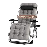 DQCHAIR Sonnenliege Klapp Schwerelosigkeit Stühle Liege Für Strand Terrasse Garten Camping Outdoor Tragbare Home Lounge Stuhl Unterstützt 200 kg Schwarz (Farbe : with Gray Cushions)