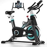 Heimtrainer Fahrrad, Advamsoler Spinning Bike Indoor Hometrainer Fahrrad mit Silent Belt Drive, LCD-Monitor für Cardio-Workout-Training im Heim-Fitnessstudio, 160 kg Belastbar