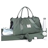 WEPLAN Sport Duffel Bag Damen Herren Sporttasche mit Schuhfach & Nassfach Reisetasche Handgepäck Tasche Sporttaschen Fitness Tasche Gym Bag Weekender Travel Bag Schwimmtasche Trainingstasche,Armeegrün