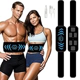 LEMENG EMS Trainingsgerät,Bauchtrainer Elektrisch,EMS Bauchmuskeltrainer Bauchmuskeltrainer mit EMS Technologie - 8 Modi & 19 Intensitäten, Zero Hard Homeful Übung