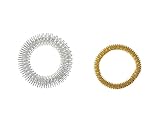 CHI-ENTERPRISE - Premium Massagering für das Handgelenk | Antistress Armband Set | Akupressur Ring - Anxiety Ring | Inhalt: 2x Antistress Armband (gold & silber)