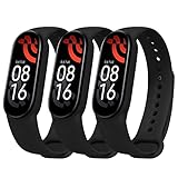 Ainiv 3 Pack Armband Kompatibel mit Xiaomi Mi Band 5 / Xiaomi Mi Band 6/Amazfit Band 5, Weiches Silikon Verstellbare Fitness Ersatzbänder für Xiaomi Mi Band 5 / 6 Armband, Wasserdicht Ersatzband