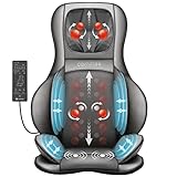 COMFIER Shiatsu Massagesitzauflage mit Knet-, Rollen-, Vibrations- und Luftkompressionsmassage, Massageauflage mit Wärmefunktion, für Nacken-, Schultern-, Rücken- und Oberschenkel, Weihnachtsgeschenk