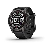 Garmin Fenix 7S Sapphire SolCarbon Grey DLC Ti mit schwarzem Band EMEA