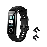 iJiGui Silikon Armband Kompatibel mit Huawei Honor Band 5/4, Sport Silikon Uhrenarmband für Huawei Honor Band 5/4 Damen Herren Smartwatch (Schwarz)