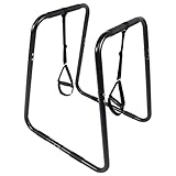 GORILLA SPORTS® Dip Barren - mit Verstellbaren Griffen, Höhe 95 cm, bis 150 kg Belastbar, aus Stahl, Schwarz - Dip Station, Push-Up Stand, Parallettes, Dipstation, Calisthenics, Fitness