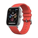 Amazfit Smartwatch GTS Farbdisplay Fitness Sportuhr 5 ATM wasserdicht mit GPS, Schrittzähler, Schlafmonitor, 12 Sportmodi für Damen Herren Sport, Orange, Standard-Größe