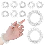 ASTER Akupressur Ringe, 12er Set Silber Massageringe für Finger und Handgelenk, Anti Stress Akkupressurringe zur Förderung der Durchblutung und Stressabbau, Arthroroller Sensorische Skill Ring