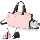 Romon Sporttasche Reisetasche, Sporttaschen Sportbeutel Schwimmtasche Trainingstasche mit Schuhfach Nassfach für Sport, Fitness, Reisen, Badetasche, Gym Bags Travel Bag für Damen Herren, Rosa