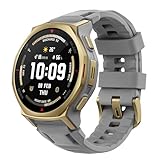 Amazfit T-Rex 3 Pro Outdoor Smartwatch 44 mm Saphir-AMOLED, Taschenlampe, Titanlünette, Dual-Band GPS, Offline-Karten, bis zu 17 Tage Akku, 10 ATM, 180+ Sportmodi, Android & iPhone, Arktisches Gold