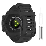 MoKo Armband Kompatibel mit Garmin Instinct/Instinct Solar/Tactical/Instinct 2 GPS-Smartwatch, Weiches Silikon Uhrenarmband Sport Ersatzarmband Wechselarmband, Schwarz