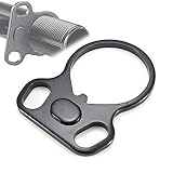 LEZED Gewehrriemen Jagd Zubehör,Sling Jagdzubehör,Airsoft Zubehör,Sling Adapter,Endplatte Sling Mount Dual Loop,Stahl Jagd Zubehör,Taktische Jagd Endplatte,Dual Loop Schlingenadapter,für AR 15 M4