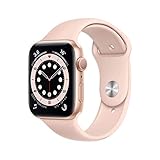 Apple Watch Series 6 (GPS, 44MM) Aluminiumgehäuse Gold mit Rosa Sand Sportarmband (Generalüberholt)