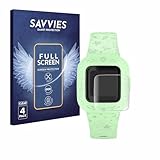 Savvies 4 Stück Full-Screen Schutzfolie für Garmin Vivofit jr. 3 Full-Cover Displayschutz-Folie [3D Curved, Transparent, Anti-Fingerabdruck]
