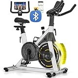 CHAOKE Heimtrainer Fahrrad mit App, 2025 Leiser Hometrainer mit Magnetwiderstand, Verstellbarem Sitz und Griff, LCD-Ergometer, Stationäres Fitnessbike mit großem Tablet-Halter, Bis 150KG