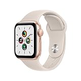 Apple Watch SE (1. Generation) (GPS, 40mm) Smartwatch - Aluminiumgehäuse Gold, Sportarmband Sternenlicht - Regular. Fitness-und Aktivitätstracker, Herzfrequenzmesser, Wasserschutz