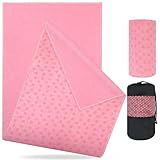 flintronic Mikrofaser Hot Yoga Handtuch, Yoga Handtuch rutschfest, 183x63cm, für Yogamatte, Decke oder Fitness-Zubehör Saugfähig Schnelltrocknend Yogatuch mit Kühlendes Handtuch (Rosa)